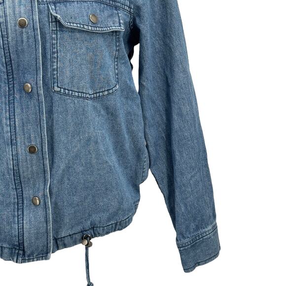 Rails Collins Military Jacket 100% Cotton Women SZ M Blue Denim Utility Comfort - Picture 4 of 12